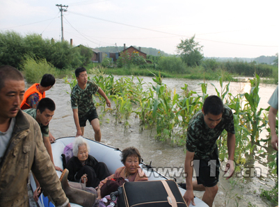 黑龍江北安市發生洪災